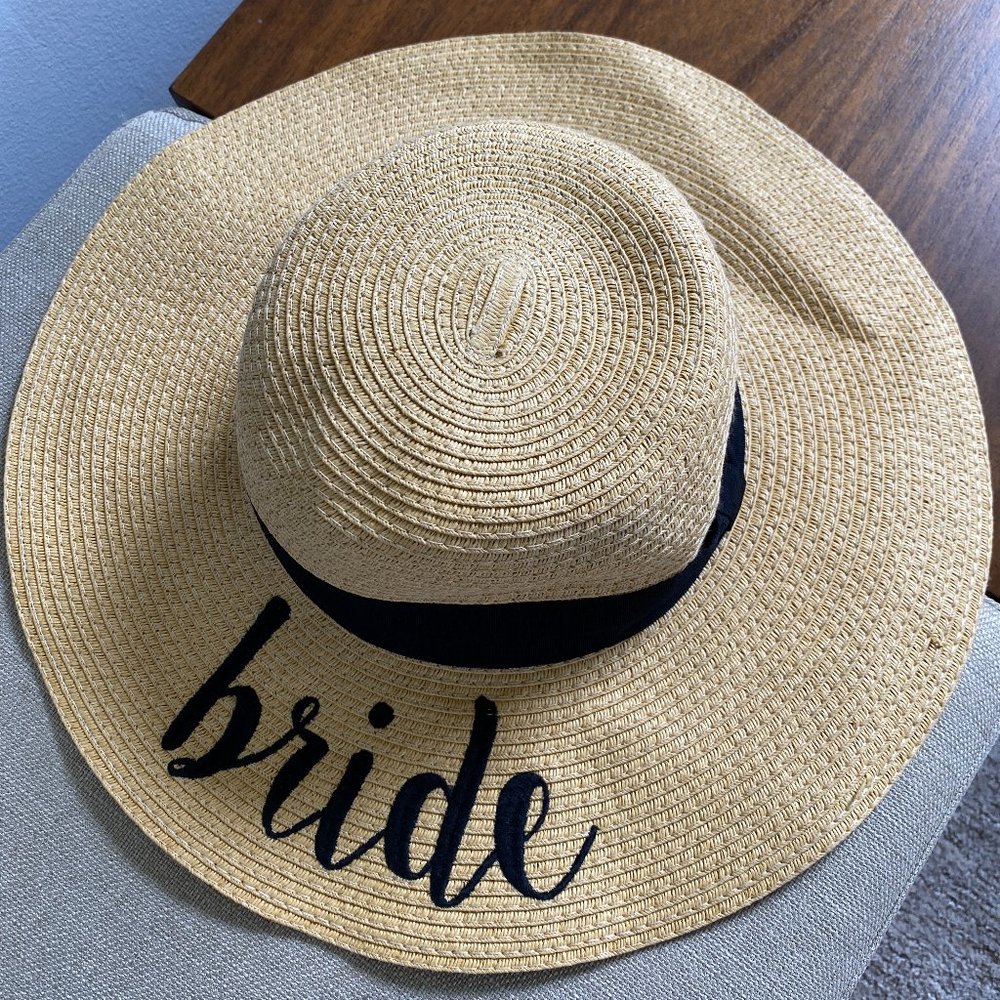 C.C Bride Embroidered Straw Sun Hat